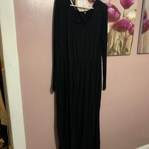 Black floor length strappy dress